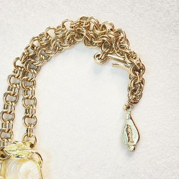 Judy Lee Choker Necklace Gold Tone Chain With Frost Shell Links - Picture 4 of 11